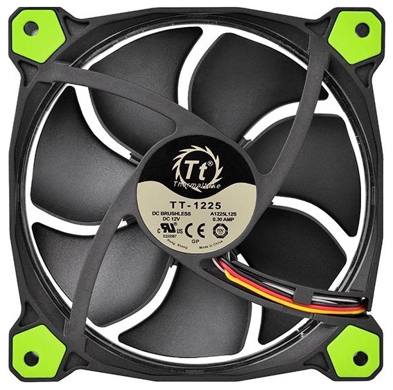 Фотография Вентилятор для корпуса THERMALTAKE Riing 12 LED Radiator Fan Green 3 Pack CL-F055-PL12GR-A