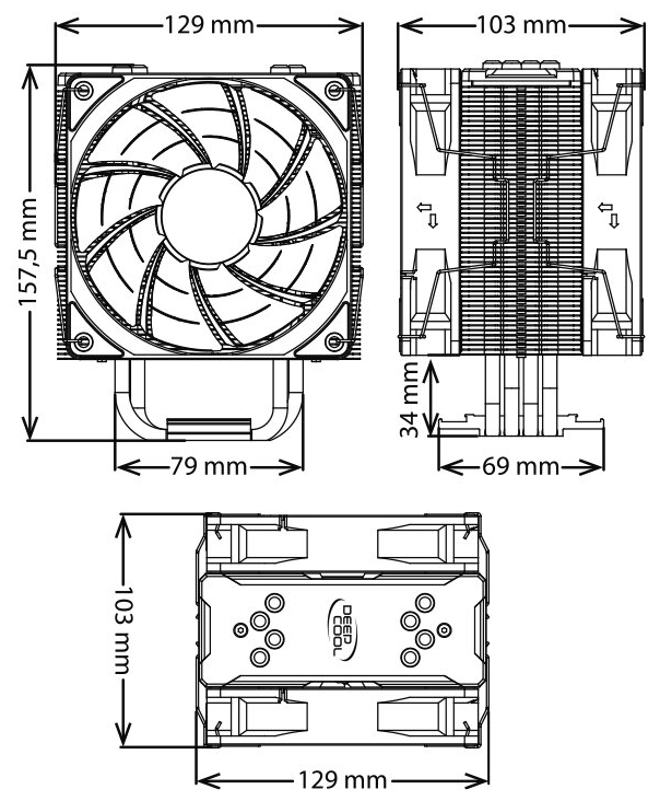 Цена Кулер для процессора DEEPCOOL GAMMAXX 400EX (DP-MCH4-GMX400EX)