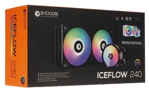 Кулер с водяным охлаждением ID-COOLING Iceflow 240 ARGB SNOW for Socket Казахстан