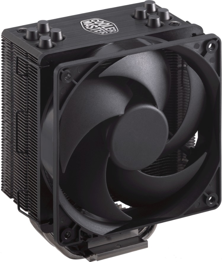 Кулер для процессора CoolerMaster Hyper 212 Black Edition TDP 150W 4-pin LGA Intel LGA1700, LGA1200, 1150 /AMD AM4/AM3+ 4 тепловые трубки, прямой контакт, алюминиевые ребра RR-212S-20PK-R2