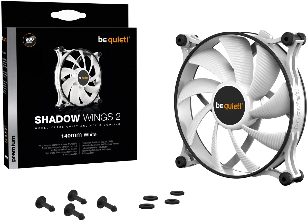Цена Вентилятор для компьютерного корпуса Bequiet! Shadow Wings 2 140mm White (BL090)