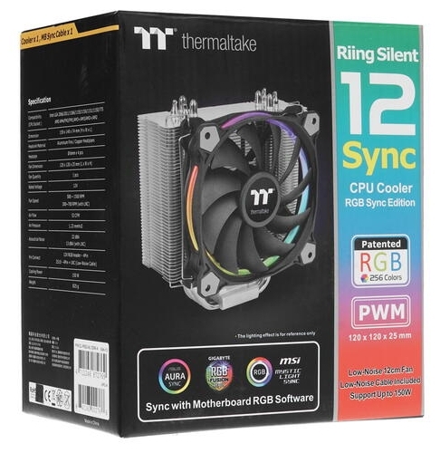 Кулер для процессора THERMALTAKE Riing Silent 12 RGB Sync CL-P052-AL12SW-A Казахстан