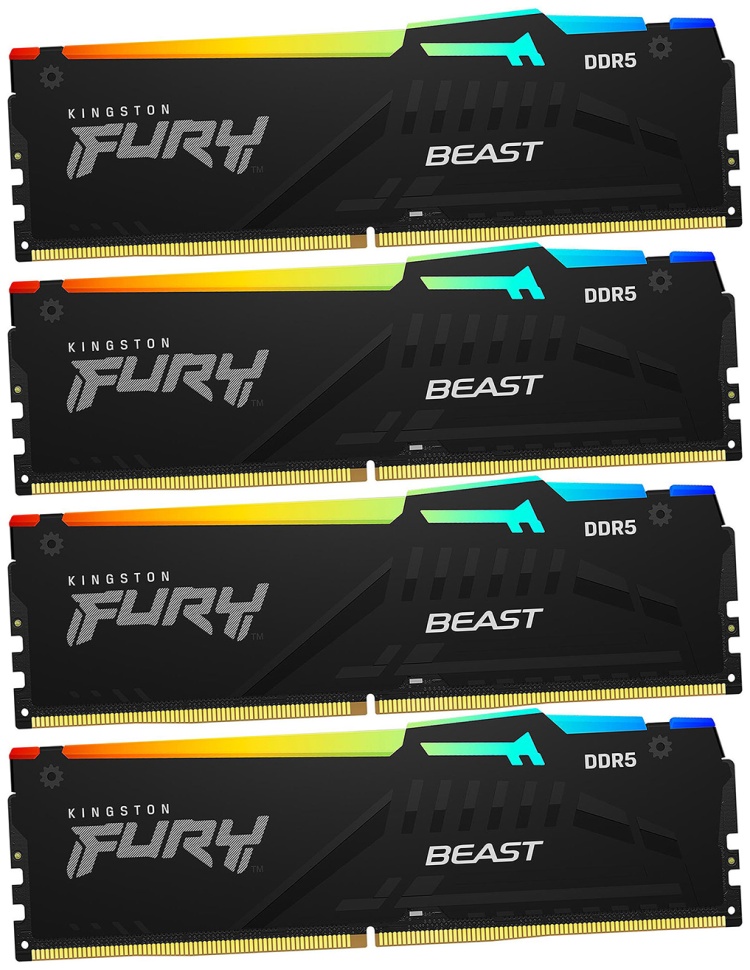 Фото Оперативная память KINGSTON FURY Beast Black RGB KF556C40BBAK4-128