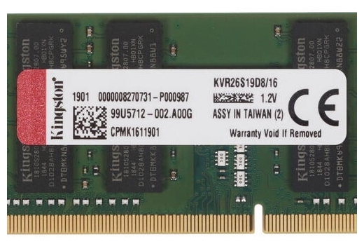 Картинка Модуль памяти для ноутбука KINGSTON KVR26S19D8/16