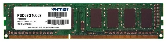 Фото Оперативная память PATRIOT SL PSD38G16002 DDR3 8GB