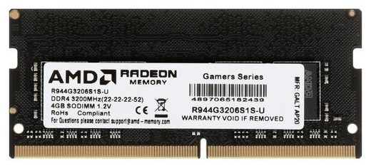 Фото Оперативная память для ноутбука AMD Radeon 4GB R944G3206S1S-U