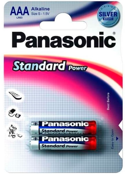 Фото Батарейка щелочная PANASONIC LR03RES/2BPU Standart Power AAA/2B