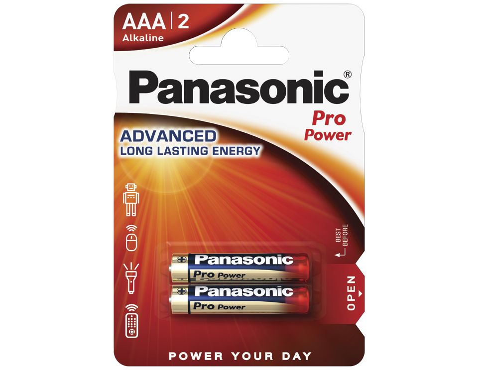Батарейка щелочная PANASONIC LR03XEG/2BP Pro Power AAA/2B