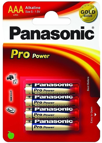 Батарейка щелочная PANASONIC LR03XEG/4BP Pro Power AAA/4B