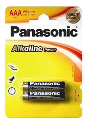 Фото Батарейка щелочная PANASONIC LR03REB/2BPR/LR03APB/2BP Alkaline Power ААА/2B