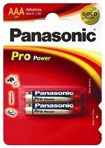 Фото Батарейка щелочная PANASONIC LR03XEG/2BP Pro Power AAA/2B