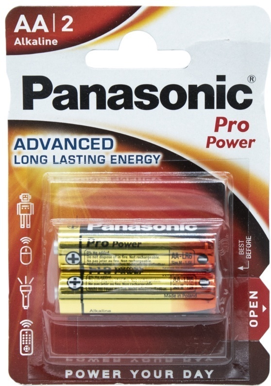 Батарейка щелочная PANASONIC LR6XEG/2BP Pro Power AA/2B