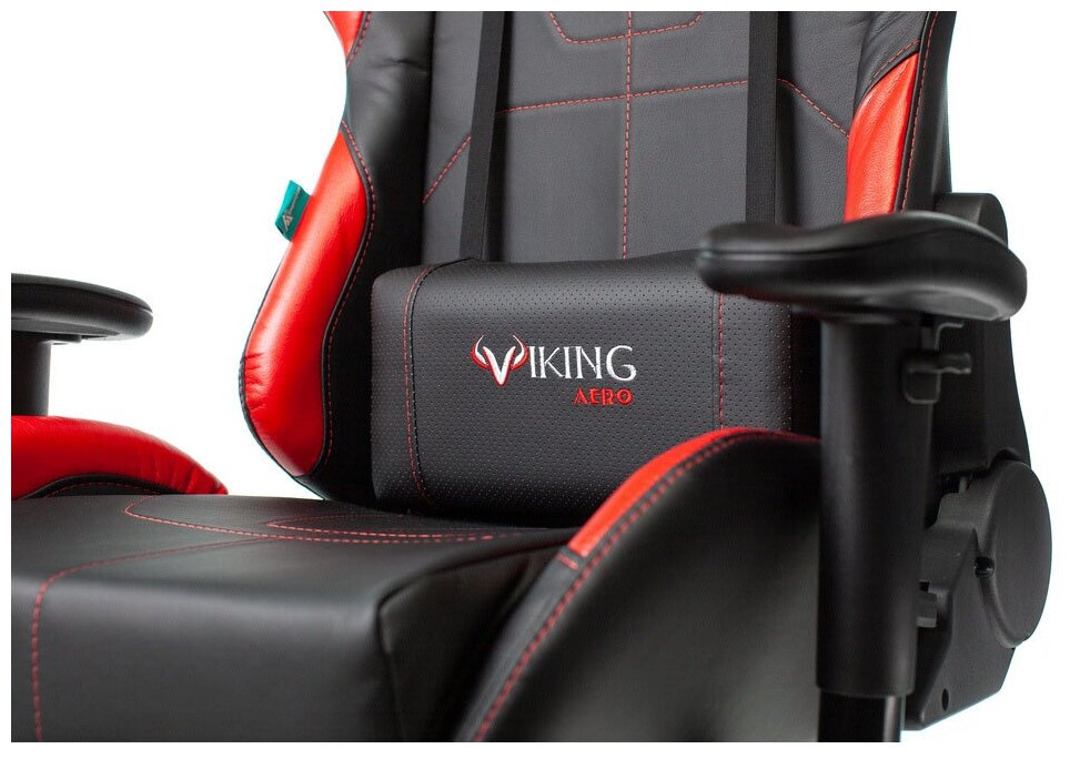 Цена Игровое компьютерное кресло ZOMBIE VIKING-5-AERO черный/красный искусст. кожа с подголов. крестовина пласт.