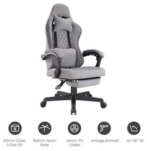 Фото Игровое компьютерное кресло ECO Estelar Venus (L) Grey (CH09-5)