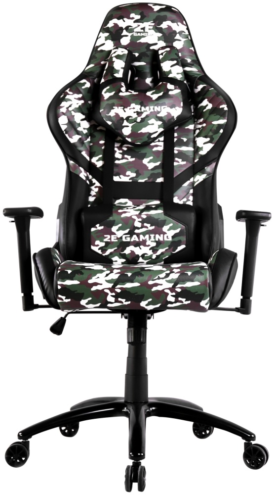 Картинка Игровое компьютерное кресло 2E GAMING HIBAGON Black/Camo (2E-GC-HIB-BK)