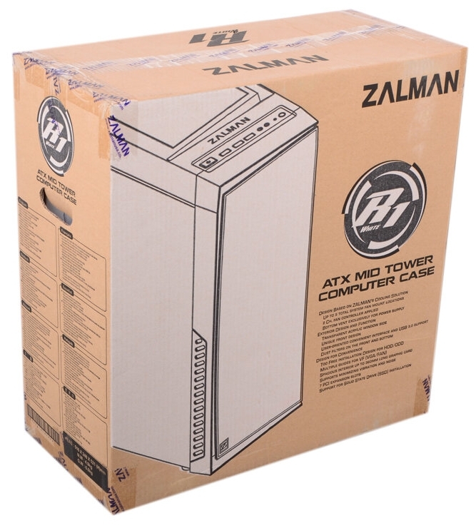 Компьютерный корпус ZALMAN R1 (без БП) White Казахстан