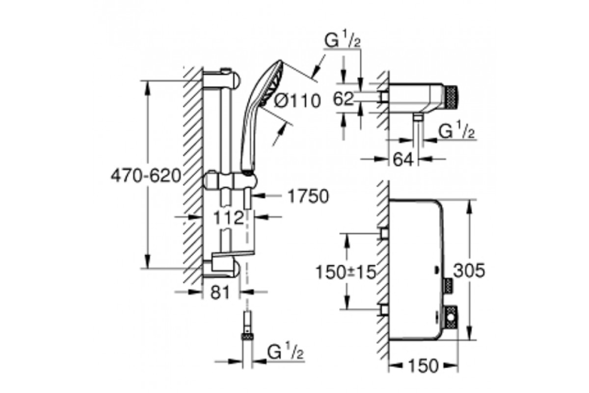 Фото Душевой гарнитур GROHE GRT SmartControl 34720000