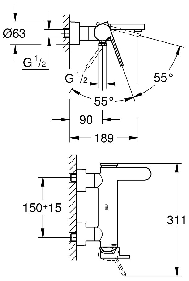 Фото Смеситель GROHE 33553003 Plus