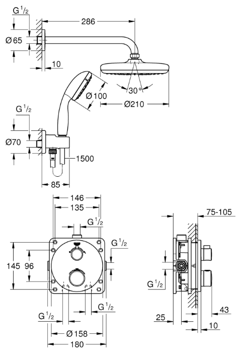 Фото Душевая система GROHE Grohtherm 34727000