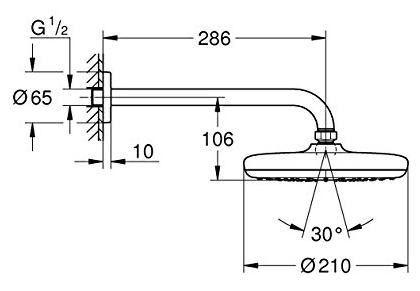 Фото Верхний душ GROHE Tempesta 210 26412000