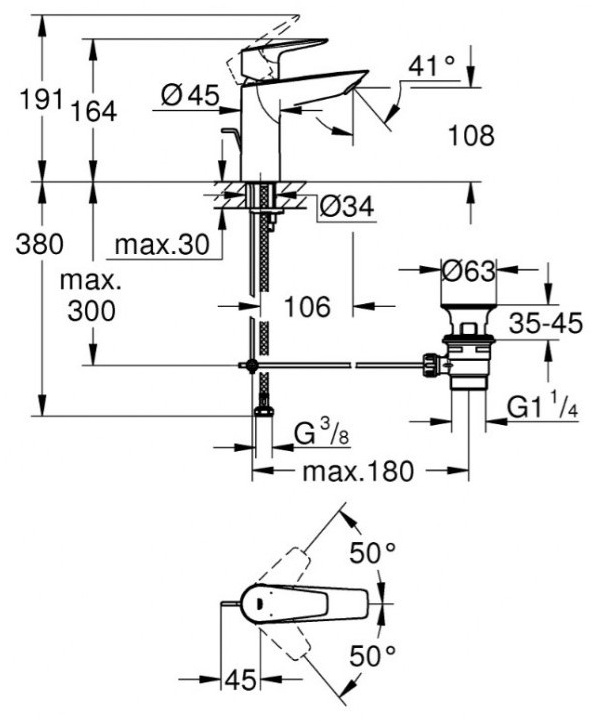 Цена Смеситель GROHE BauEdge 23759001