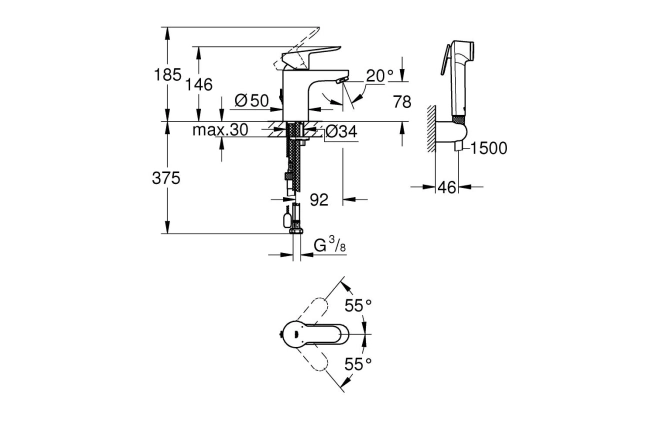 Картинка Смеситель GROHE BauEdge 23757000