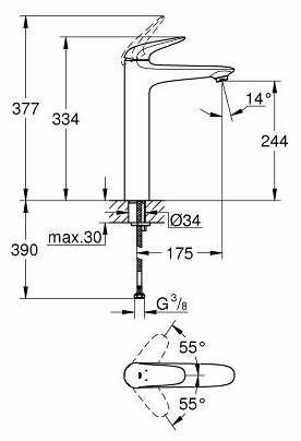 Картинка Смеситель GROHE Eurostyle XL-Size 23719003