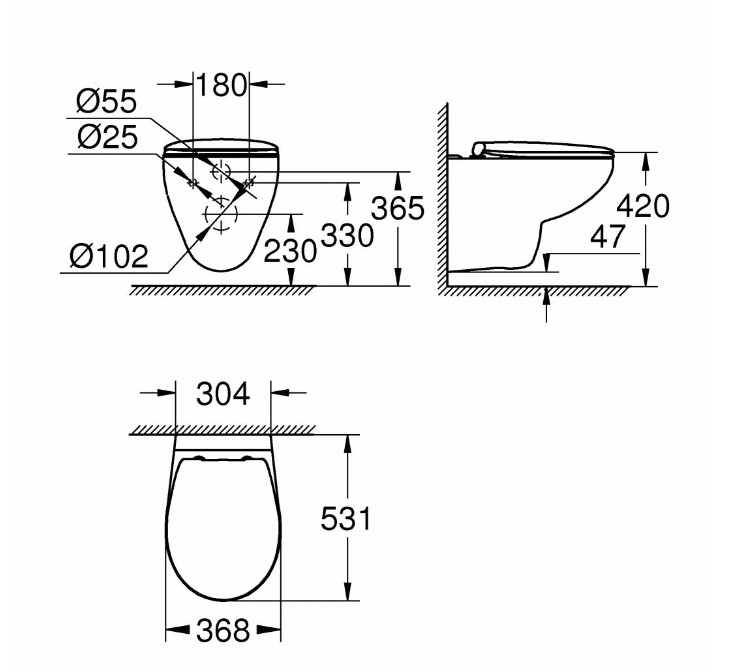 Фотография Унитаз GROHE Bau Ceramic 39351000 белый