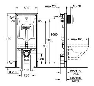 Фото Инсталляция для подвесного унитаза GROHE SL 38772001 (DD1)