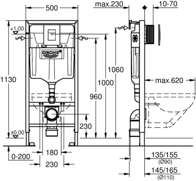 Фото Инсталляция для подвесного унитаза GROHE SL 38772001 (DD)