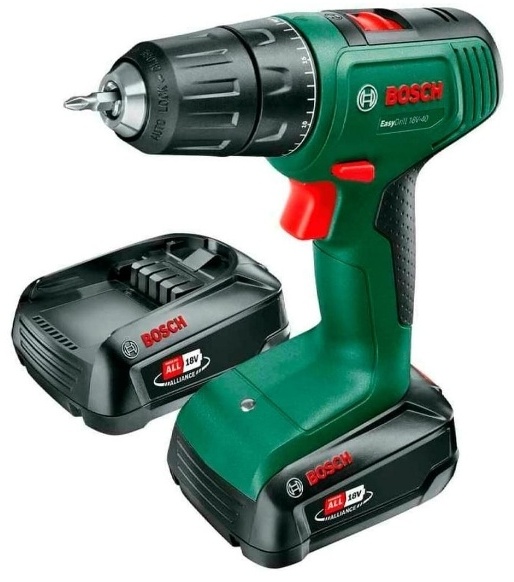 Фото Дрель-шуруповерт BOSCH Easydrill 18V-40 (1x 2,0Aч) + AL18V-20 кейс 06039D8004