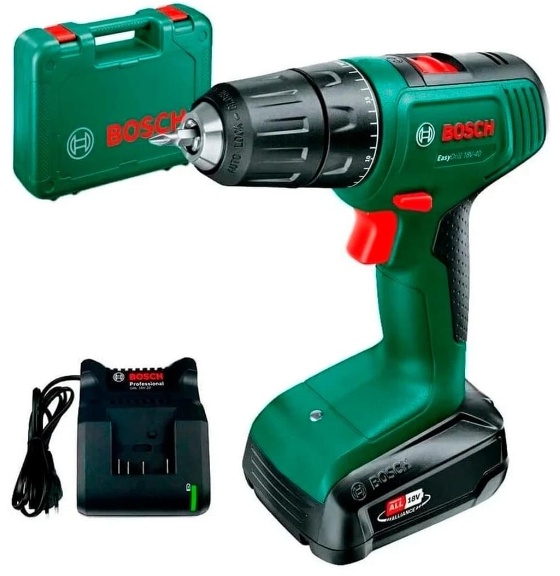 Фотография Дрель-шуруповерт BOSCH Easydrill 18V-40 (1x 2,0Aч) + AL18V-20 кейс 06039D8004