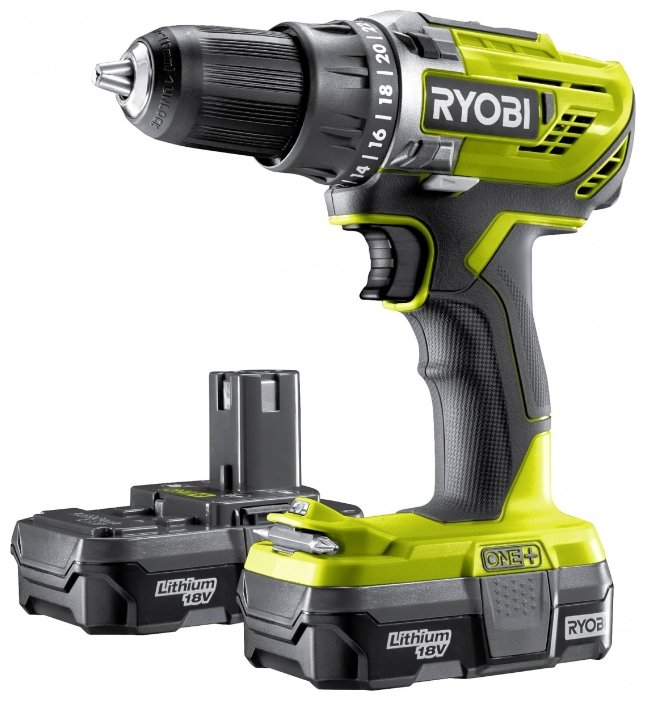 Фото Дрель-шуруповерт RYOBI R18DD3-213S