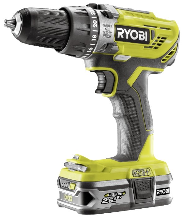 Фото Дрель-шуруповерт RYOBI R18PD3-225S