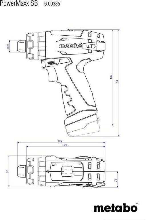 Дрель-шуруповерт METABO PowerMaxx SB Basic (600385500) заказать