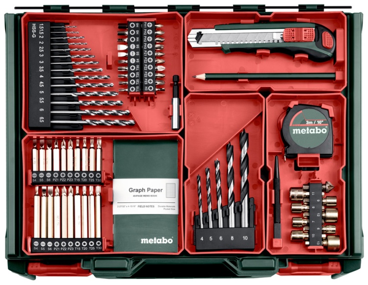 Фотография Дрель-шуруповерт METABO BS 18 Set (602207710) (кейс с набором из 74 пр.)