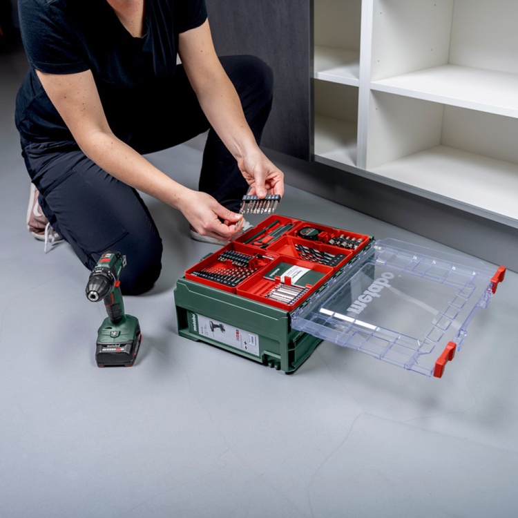 Картинка Дрель-шуруповерт METABO BS 18 Set (602207710) (кейс с набором из 74 пр.)
