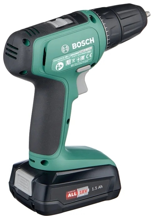 Фото Дрель-шуруповерт BOSCH UniversalDrill 18V (2x1,5 Ah) + AL 1810 CV 06039D4002