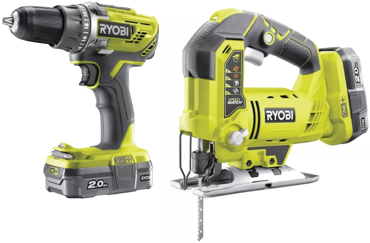 Набор RYOBI R18DDJS-220S (шуруповерт и лобзик)