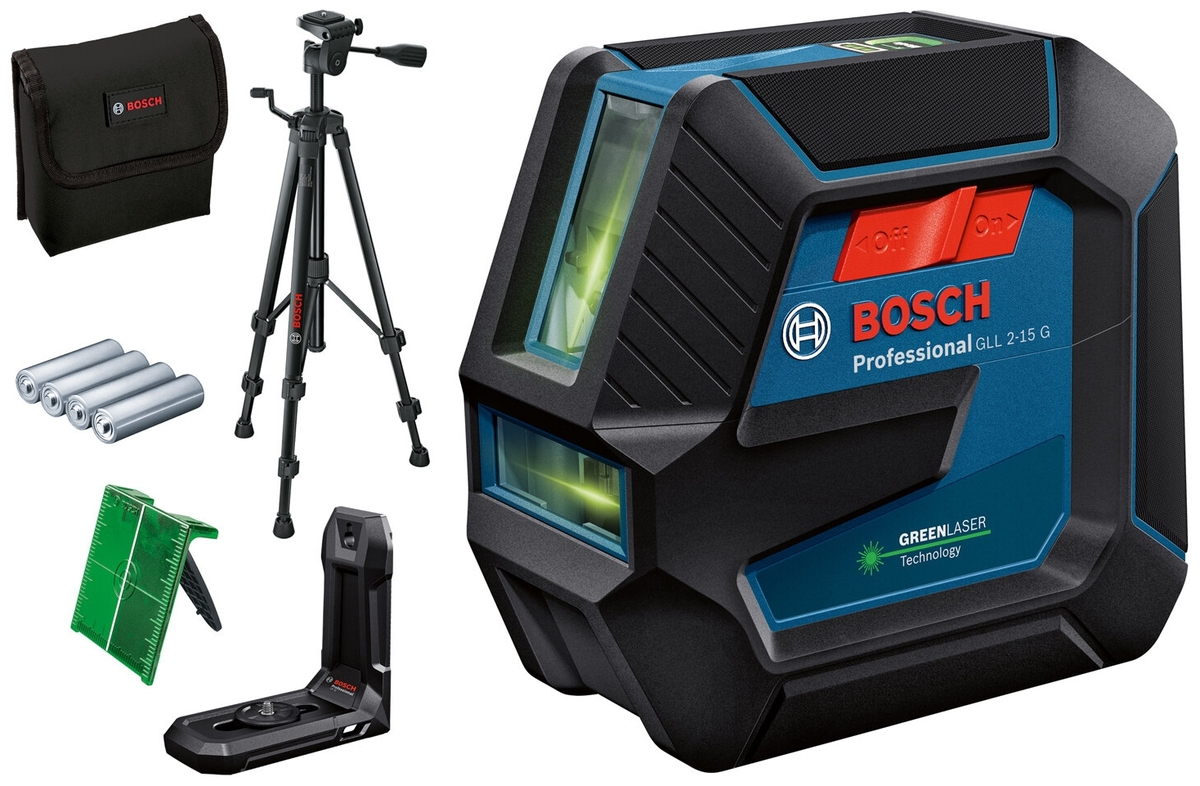 Лазерный нивелир BOSCH GLL 2-15 G + LB 10 + BT 150 штатив 0601063W01