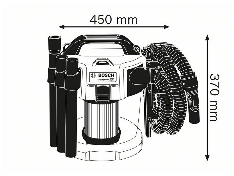 Картинка Пылесос BOSCH GAS 18V-10 L (06019C6300)