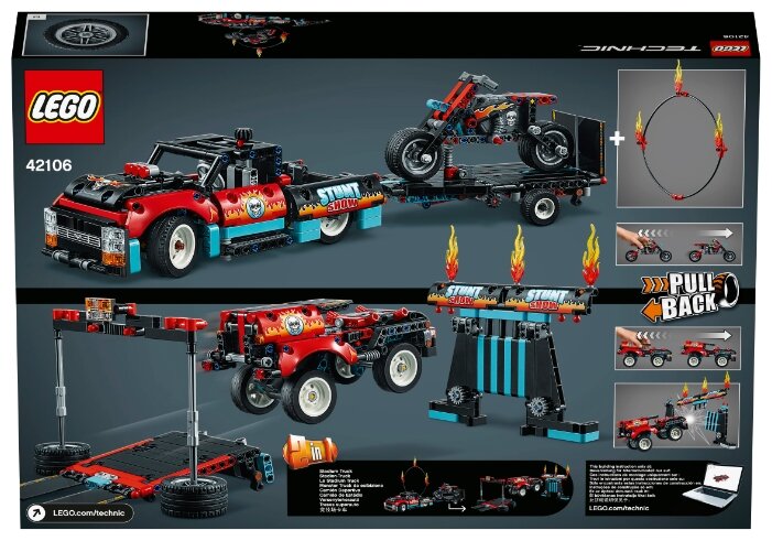 Фото Конструктор LEGO Шоу трюков на грузовиках и мотоциклах Technic 42106