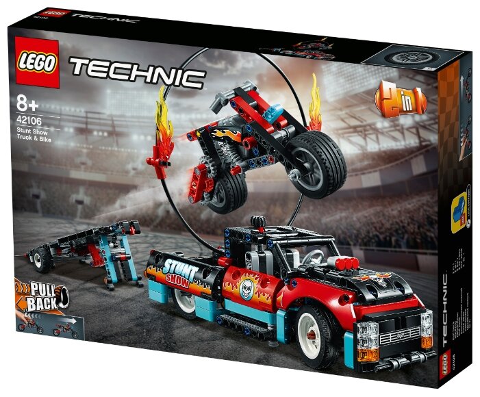 Картинка Конструктор LEGO Шоу трюков на грузовиках и мотоциклах Technic 42106