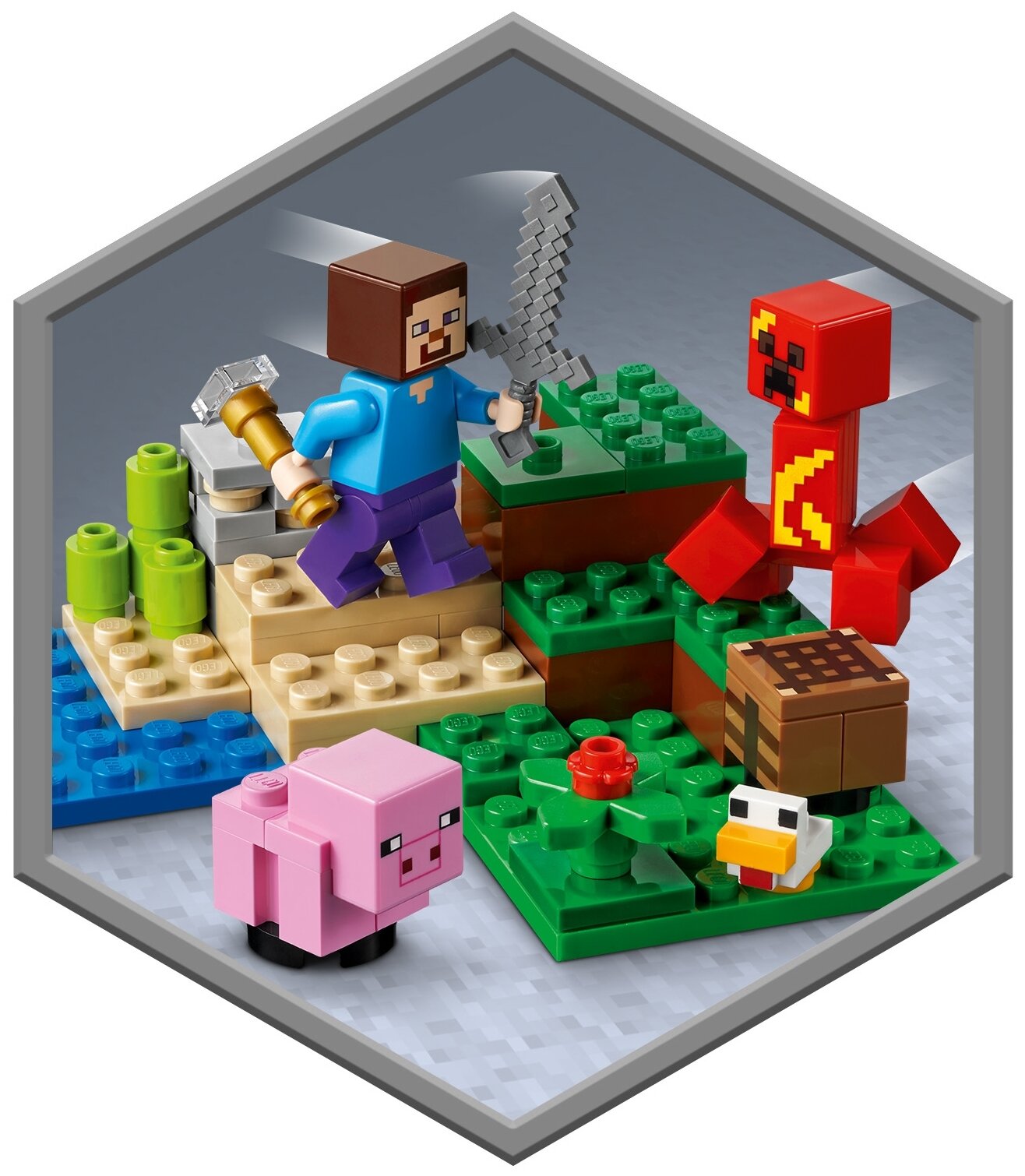 Конструктор LEGO 21177 Minecraft Засада Крипера Казахстан