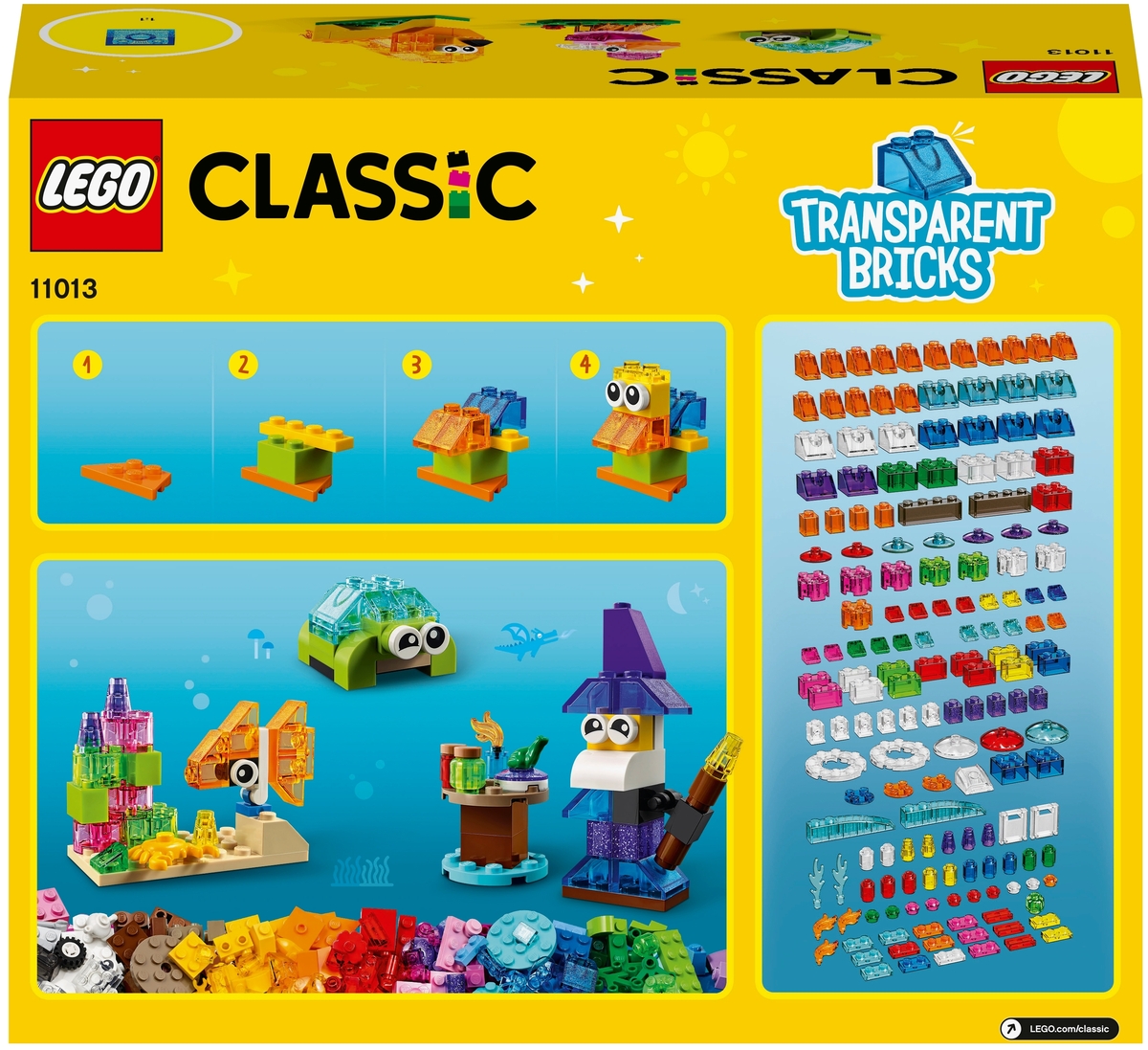 Фото Конструктор LEGO 11013 Классика Прозрачные кубики