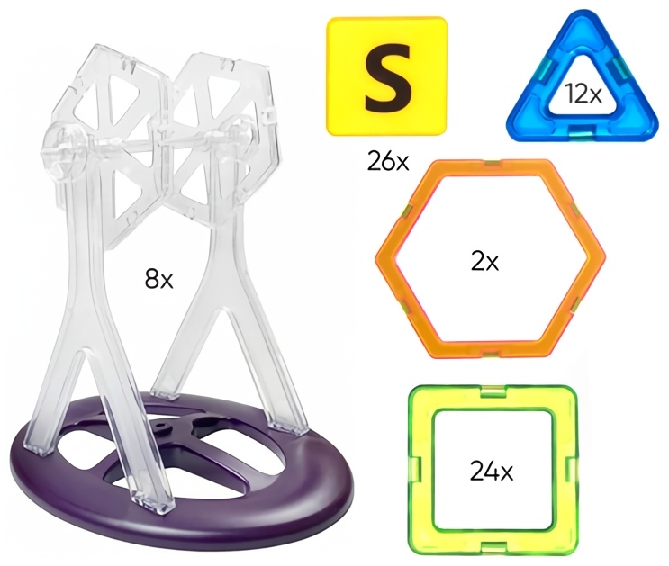 Цена Конструктор Magplayer магнитный набор 72 эл. MPA-72