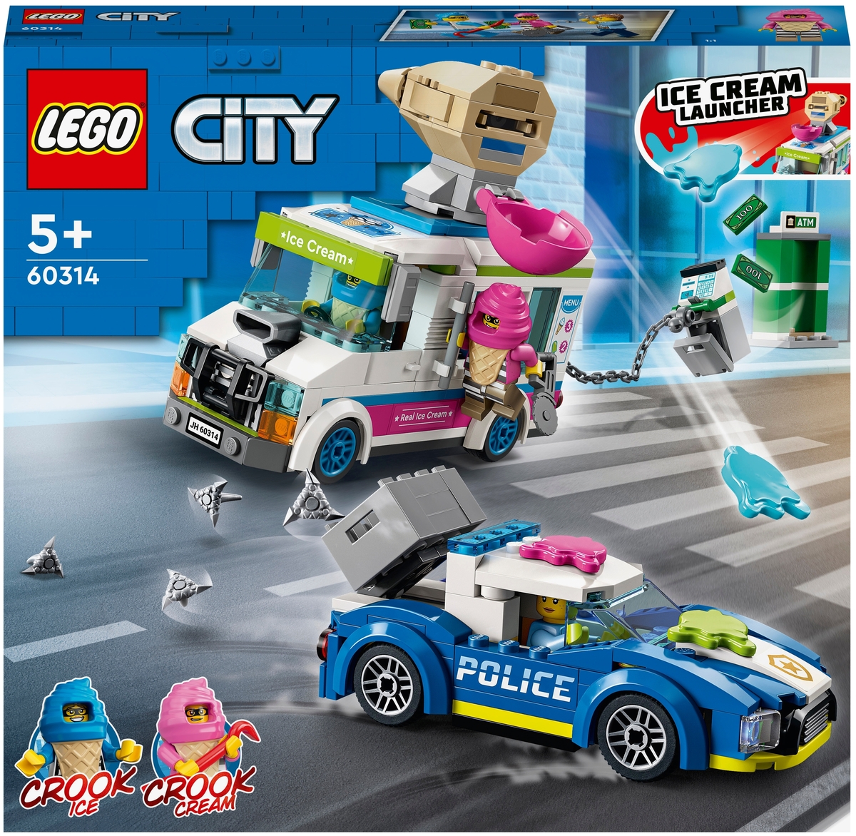 Конструктор LEGO 60314 Город Погоня полиции за грузовиком с мороженым