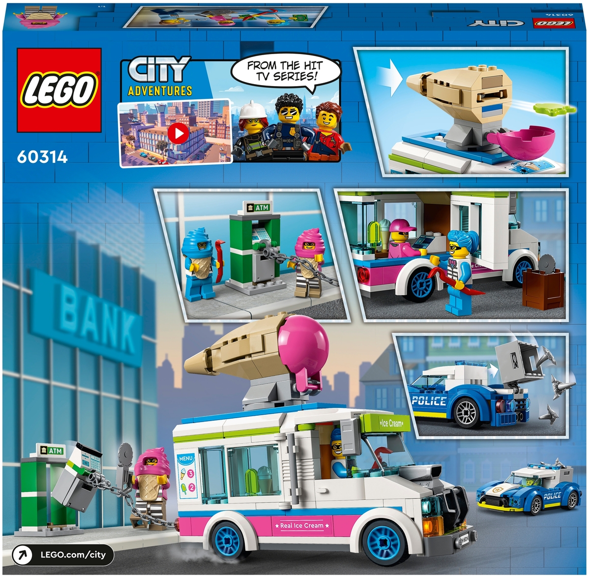 Фото Конструктор LEGO 60314 Город Погоня полиции за грузовиком с мороженым