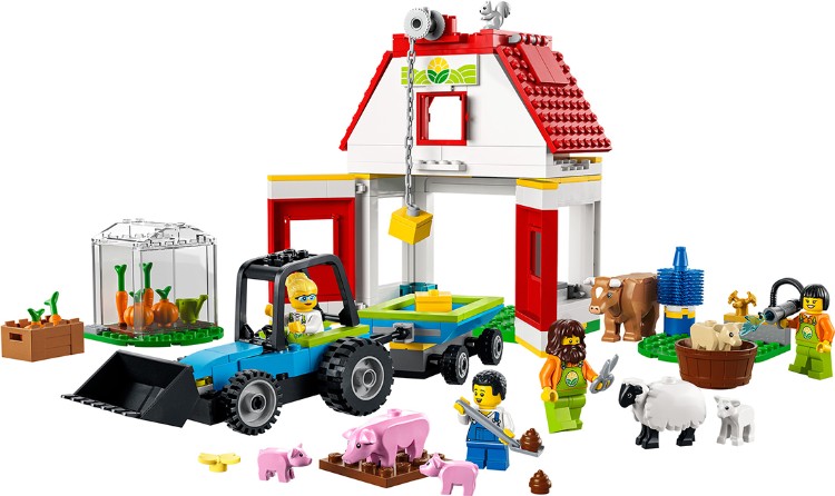 Конструктор LEGO 60346 Город Ферма и амбар с животными