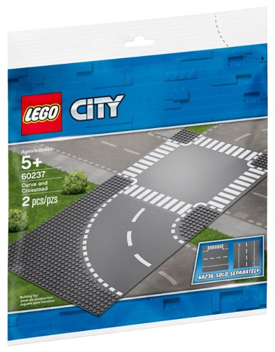 Конструктор LEGO Поворот и перекрёсток CITY 60237